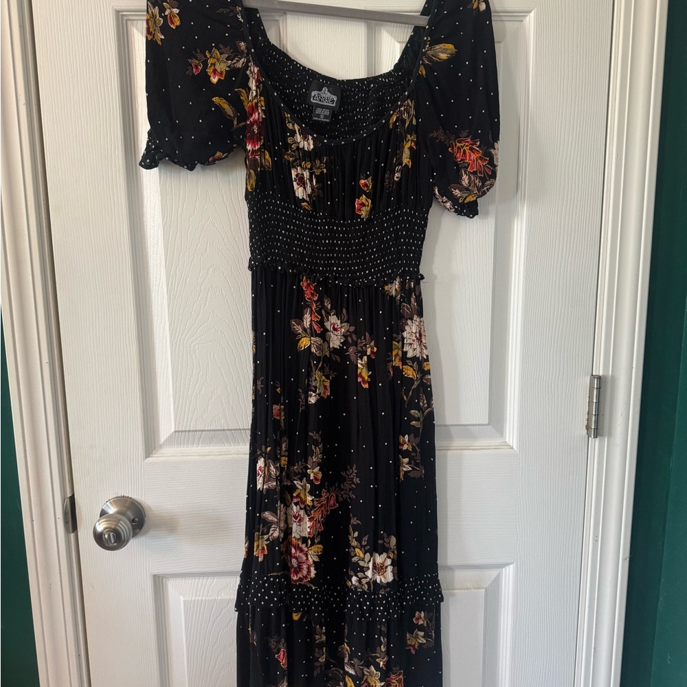 Western Floral Black Dress